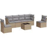 Maison Chic Seti vrtnega pohištva - Vrtna garnitura - Vrtni pohištvo set 7-delna z blazinami bež poli ratan, (21808131) | Shoptok.si
