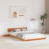  Okvir kreveta s noćnim ormarićima Voštano smeđa 135x190cm Masivna borovina | shoptok.hr