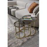 Hanah home Milas 3 set stolića (umetnuti), zlatna/dimljena (3 kom) Cene