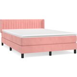 The Living Store Box spring postelja z vzmetnico roza 140x200 cm žamet - Box Spring Postelja, (21491308) | Shoptok.si