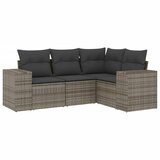 Maison Chic Seti vrtnega pohištva - Vrtna garnitura - Vrtni pohištvo set 4-delna z blazinami siv poli ratan, (21815332) Cene