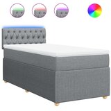  Okvir kreveta s oprugama i madrac svjetlosivi 90x200cm tkanina | shoptok.hr