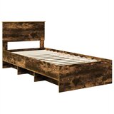  Krevetna konstrukcija s uzglavljem Dimljeni hrast 120 x 123 cm | shoptok.hr