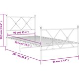 Metalni okvir kreveta uzglavlje i podnožje crni 90 x 200 cm | shoptok.hr