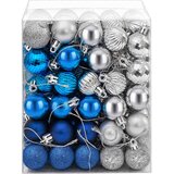  Set božićnih kuglica 150 kom. Plava i srebrna 3 cm Polistiren | shoptok.hr