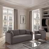 Rodier Siva žametna raztegljiva sedežna garnitura 220 cm Chaum – | Shoptok.si