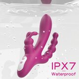 Sex HD Joker - punjivi, vodootporni trokraki vibrator (crveni) | shoptok.hr