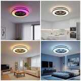  LED RGBW prigušiva stropna svetiljka sa ventilatorom VENTELUX LED/48W/230V crna + daljinski upravljač | Eponuda.com
