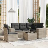  6-dijelni set vrtnih sofa od poliratana s jastucima svjetlosivi | shoptok.hr