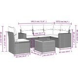  6-dijelni set vrtnih sofa s jastucima crni od poliratana | shoptok.hr