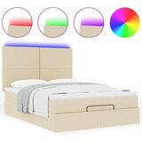  Otomanski krevet s madracem i LED krem 140x190 cm tkanine | shoptok.hr