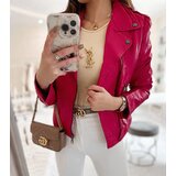 Gemre Dark Pink Faux Leather Biker Jacket Tricia | shoptok.hr