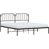 Metalni okvir za krevet s uzglavljem crni 183x213 cm | shoptok.hr