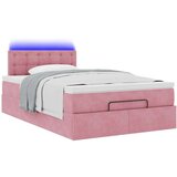 vidaXL Otomanski posteljni okvir z vzmetnico roza 120x190 cm žamet | Shoptok.si