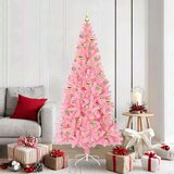 vidaXL Božično drevo med 300 LED z stojalom Roza 180 cm PVC | Shoptok.si
