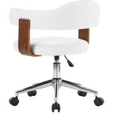 vidaXL Vrtljivi jedilni stoli 4 kosi beli ukrivljen les in um. usnje | Shoptok.si