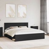  Konstrukcija postelje Črna 200 x 200 cm Konstruiran les, (5000121261) | Shoptok.si