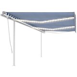 vidaXL Automatska tenda sa senzorom LED 6 x 3 5 m plavo-bijela Cijene