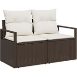  7-delni set vrtne sofe z blazinami Rjava Poli Rattan, 2-sedežni kavč za vrt z blazinami Rjava Poli Rattan, (22091296) | Shoptok.si