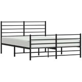  Metalni okvir kreveta uzglavlje i podnožje crni 120x200 cm | Eponuda.ba