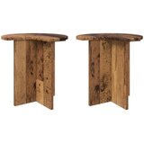  Bocni stol 2 pcs Staro drvo Ø 39 x 38 cm Konstruirano drvo - Staro drvo 2 | shoptok.hr