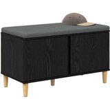  Klupa za hodnik s jastukom s vratima Crni Hrast 80 x 38 x 46 cm | shoptok.hr