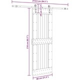 vidaXL Klizna vrata s priborom za montažu 80 x 210 cm masivna borovina | shoptok.hr