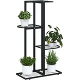  Stalak za cvijeće s 4 razine 43 x 22 x 76 cm crni metalni | shoptok.hr