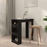 vidaXL Barska miza s policami črna 102x50x103,5 cm iverna plošča | Shoptok.si