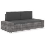 The Living Store Sekcijski kavč dvosed poli ratan siv - Vrtni Kavč, (21468493) | Shoptok.si