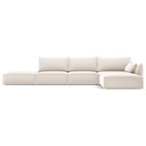 Mazzini Sofas Bež žametna kotna sedežnagarnitura z ležalnikom (desni kot) Vanda – | Shoptok.si