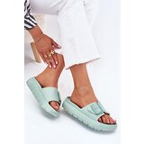 EVENTO Women's Foam Slippers On Platform With Buckle Green Viasara | shoptok.hr