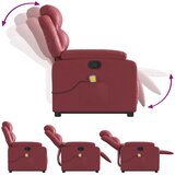  Masažni naslonjač na podizanje od umjetne kože crvena boja vina | shoptok.hr