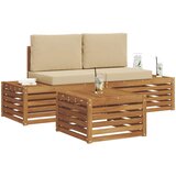  Set vanjskih sofa s jastukom Prirodna i bež 59 x 59 x 37 cm | shoptok.hr
