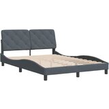  The Living Store Posteljni okvir z vzglavjem temno siv 120x200 cm žamet - Posteljni Okvir, (21488192) | Shoptok.si