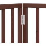 vidaXL Vrata za pse zložljiva 3 paneli rjava 150 cm topolovina | Shoptok.si