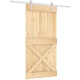  Klizna vrata Prirodna i bijela 100 x 210 cm Čvrsta borovina | shoptok.hr