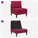 SOFA s pohranom Vinska crvena Baršun - boja crnog vina Srednja | shoptok.hr