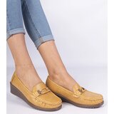 Gemre Yellow women's wedge moccasins made of eco-leather Kappi | shoptok.hr