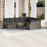 vidaXL 11-dijelni set vrtnih sofa od poliratana s jastucima sivi | shoptok.hr