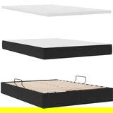 vidaXL Krevet S LED lampica s uzglavljem Crna 140 x 200 cm Baršun | shoptok.hr