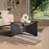 Umbra Črna okrogla mizica s stekleno mizno ploščo 87x87 cm Madera – | Shoptok.si