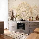  Foto tapeta - Golden Sun and Moon - Artistic Illustration in Retro Style 150x105 Vodootporna | shoptok.hr