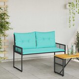  Vanjska klupa s jastukom Crna i Tirkizna 118 x 55 x 82 cm | Eponuda.com