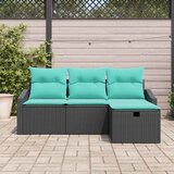  Set sofe s jastukom s pohranom 4 pcs Crna Poli ratan | Eponuda.ba