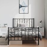  Metalni okvir kreveta uzglavlje i podnožje crni 100x200 cm | Eponuda.ba