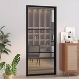  Unutarnja vrata 93 x 201,5 cm crna od ESG stakla i aluminija | shoptok.hr