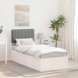 vidaXL Posteljni okvir z oblazinjenim vzglavjem Svetlo siva | Shoptok.si