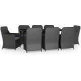  9-dijelni vrtni blagovaonski set s jastucima crni | shoptok.hr