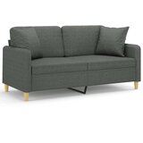 vidaXL Dvosjed s ukrasnim jastucima tamnosivi 140 cm od tkanine | shoptok.hr